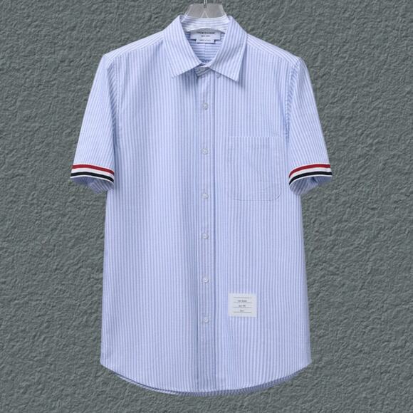 Men's Blue Short Sleeve Shirt Thom Browne - Picture 1 of 3
